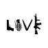 Love Silahlar Sticker 17x17 Cm Siyah