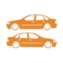 Basık Opel Vectra Sticker 17x17 Cm Turuncu