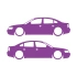 Basık Passat Sticker 17x17 Cm Mor