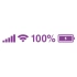  Batarya Pil Wifi Icon Oto Sticker 17x17 Cm Mor
