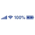  Batarya Pil Wifi Icon Oto Sticker 17x17 Cm Mavi