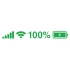  Batarya Pil Wifi Icon Oto Sticker 17x17 Cm Yeşil