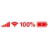  Batarya Pil Wifi Icon Oto Sticker 17x17 Cm Kırmızı