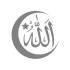 Türk Bayrağı ve Allah Sticker 17x17 Cm Gri