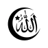 Türk Bayrağı ve Allah Sticker 17x17 Cm Siyah
