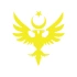 Çift Başlıklı Kartal ve Ay Yıldız Sticker 17x17 Cm Sarı