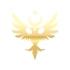 Çift Başlıklı Kartal ve Ay Yıldız Sticker 17x17 Cm Gold