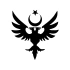 Çift Başlıklı Kartal ve Ay Yıldız Sticker 17x17 Cm Siyah
