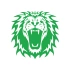 Kükreyen Aslan Sticker 17x17 Cm Yeşil