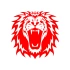 Kükreyen Aslan Sticker 17x17 Cm Kırmızı