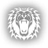 Kükreyen Aslan Sticker 17x17 Cm Beyaz