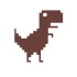 Piksel Dinozor Sticker 17x17 Cm Kahverengi