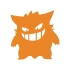 Pokemon Gengar Araba Stickeri 17x17 Cm Turuncu