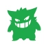 Pokemon Gengar Araba Stickeri 17x17 Cm Yeşil