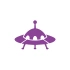Ufo Araba Sticker 17x17 Cm Mor