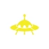 Ufo Araba Sticker 17x17 Cm Sarı