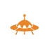 Ufo Araba Sticker 17x17 Cm Turuncu