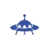 Ufo Araba Sticker 17x17 Cm Mavi