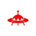 Ufo Araba Sticker 17x17 Cm Kırmızı