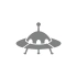 Ufo Araba Sticker 17x17 Cm Gri