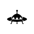Ufo Araba Sticker 17x17 Cm Siyah