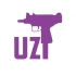 Uzi Araba Stickeri 17x17 Cm Mor