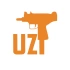 Uzi Araba Stickeri 17x17 Cm Turuncu