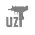 Uzi Araba Stickeri 17x17 Cm Gri