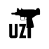 Uzi Araba Stickeri 17x17 Cm Siyah