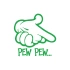 Pew Pew Araba Stickeri 17x17 Cm Yeşil