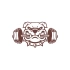 Bulldog Araba Sticker 17x17 Cm Kahverengi