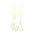 Tutunmaya Çalışan Kedi Araba Sticker 17x17 Cm Gold