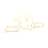 Beslenmeyi Bekleyen Kedi Araba Sticker 17x17 Cm Gold