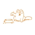 Beslenmeyi Bekleyen Kedi Araba Sticker 17x17 Cm Turuncu