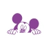 Mickey Mouse Araba Sticker  17x17 Cm Mor