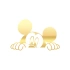 Mickey Mouse Araba Sticker  17x17 Cm Gold