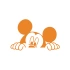 Mickey Mouse Araba Sticker  17x17 Cm Turuncu