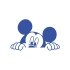 Mickey Mouse Araba Sticker  17x17 Cm Mavi