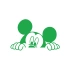 Mickey Mouse Araba Sticker  17x17 Cm Yeşil