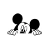 Mickey Mouse Araba Sticker 17x17 Cm Siyah