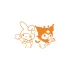 Kuromi&My Melody Araba Sticker 17x17 Cm Turuncu
