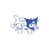 Kuromi&My Melody Araba Sticker 17x17 Cm Mavi
