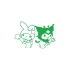 Kuromi&My Melody Araba Sticker 17x17 Cm Yeşil