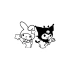 Kuromi&My Melody Araba Sticker 17x17 Cm Siyah