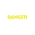 Danger Araba Sticker 17x17 Cm Sarı