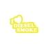 I Love Diesel Smoke Araba Sticker 17x17 Cm Sarı