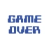 Game Over Araba Sticker 17x17 Cm Mavi
