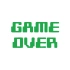 Game Over Araba Sticker 17x17 Cm Yeşil