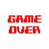 Game Over Araba Sticker 17x17 Cm Kırmızı