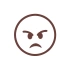 Kızgın Emoji Araba Sticker 17x17 Cm Kahverengi